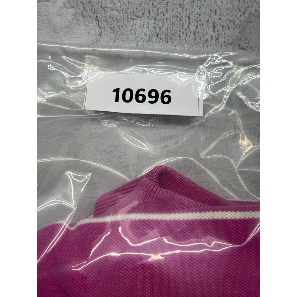 IZOD Striped Mens Polo Shirt XXL Pink 100% Cotton Short Sleeve Pique - Picture 8 of 9